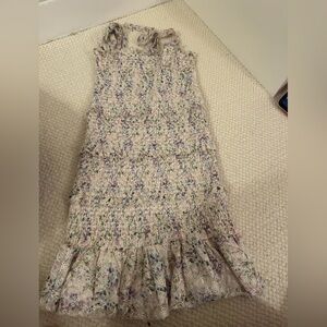Katie J NYC Floral Kids Dress - Cream and Purple